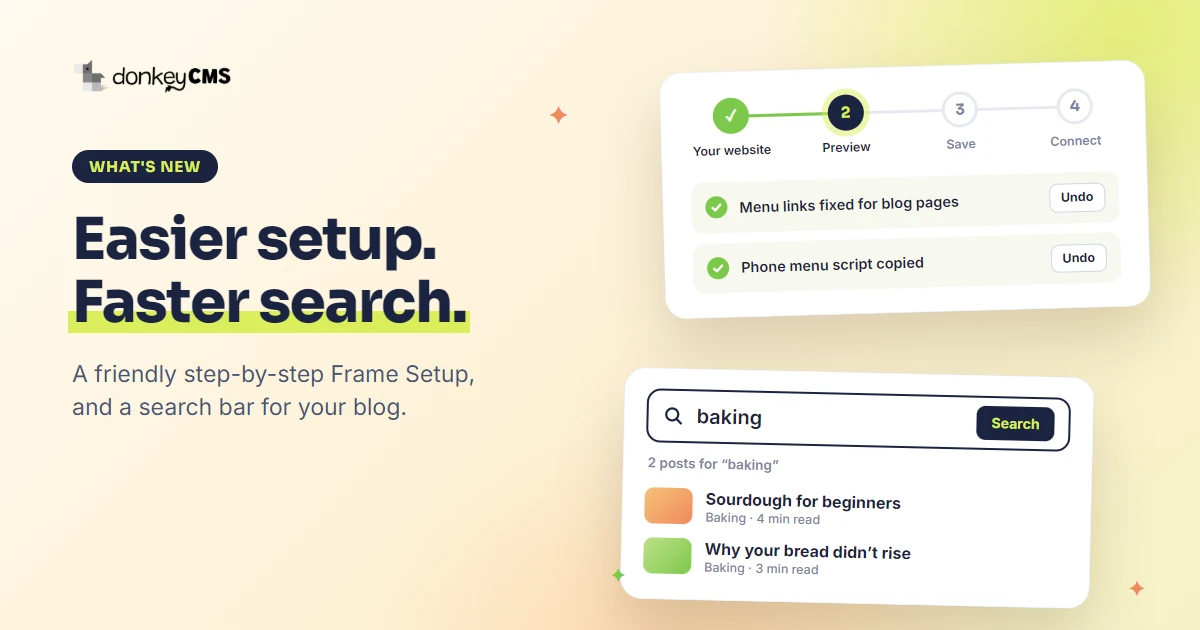 DonkeyCMS Gets a Setup Wizard and a Blog Search Bar